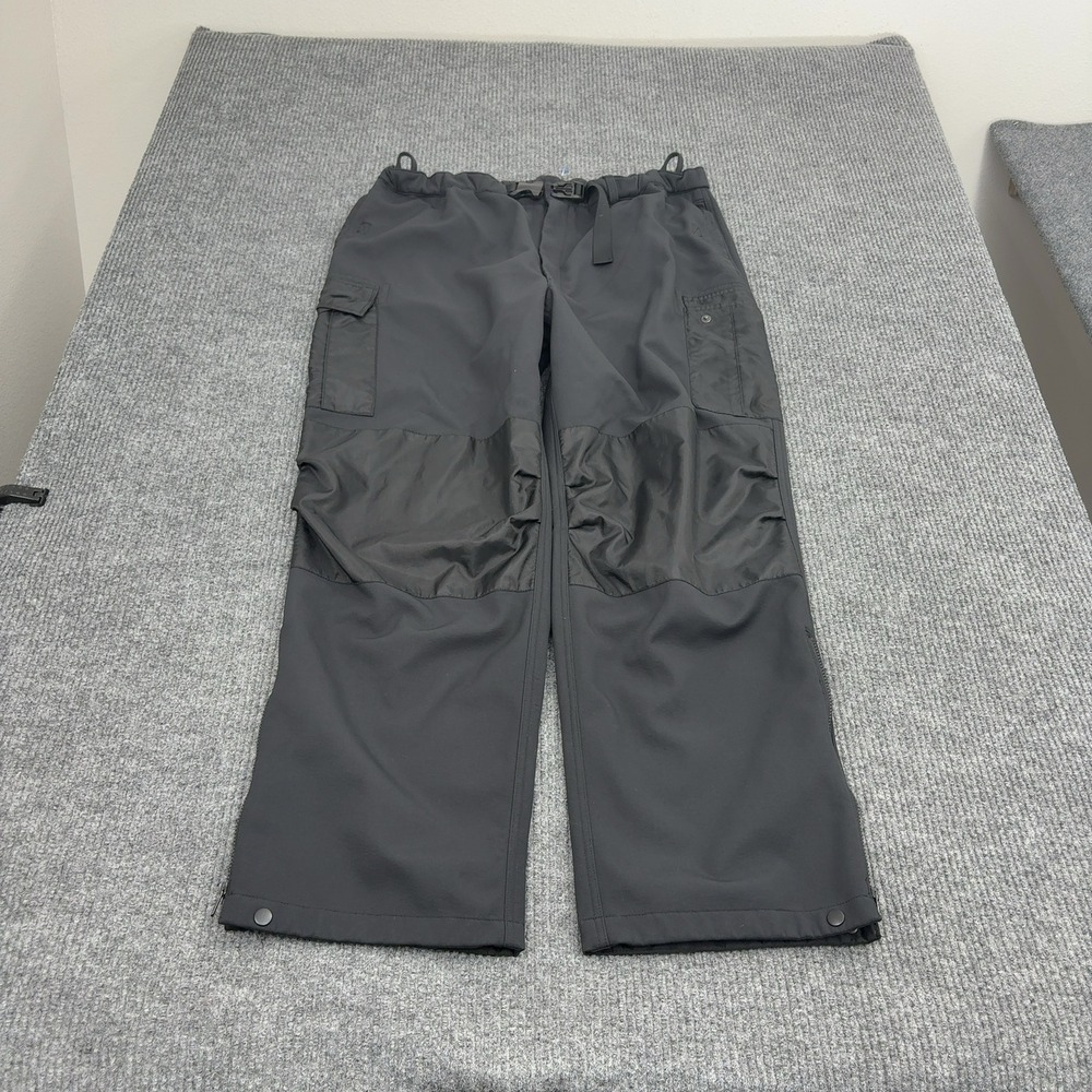 Duluth Trading Co Cargo Pants Men XL Black Nylon Belted Zip Hem Outdoor Gorpcore